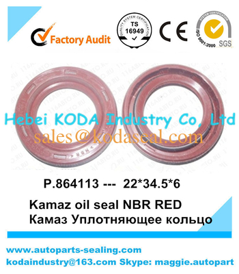 P.864113 Kamaz oil seal Камаз Уплотняющее кольцо, 22*34.5*6 RED color