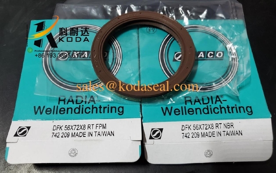 ELRING oil seal 56*72*8 FPM Crankshaft Oil Seal for Mercedes-Benz / Red / Made in Germany